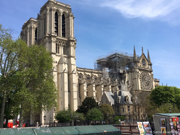 Photo de Notre-Dame de Paris au lendemain de l'incendie